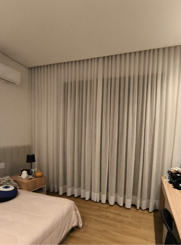 Cortinas wave em quarto residencial